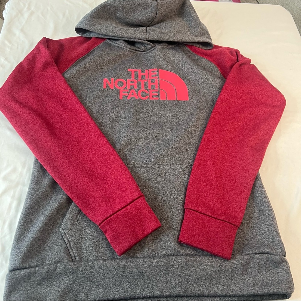 The North Face Hoodie Gray Pink Fleece Pullover Sweatshirt Women’s Med Outdoor